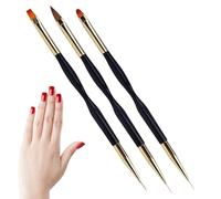 Cepillo de uñas acrílico de doble cabeza para manicura, 3 unidades