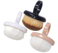 Cepillo de uñas de 3pcs para limpiar las uñas de 3 colores Cepillo de polvo de de la cabeza redonda en el dedo con cerdas de fibra para la manicura, pedicura.