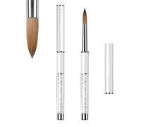 Cepillo de uñas de acrílico Kolinsky Sable Hair White Rhinestone Handle Manicure Nail Art Brushes (Size12#, 1)…