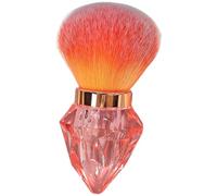 Cepillo de uñas de cabeza redonda con mango en forma de cristal para quitar uñas, removedor de polvo, herramienta de brochas de maquillaje