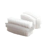 Cepillo de uñas de plástico, blanco, paquete de 2