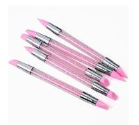 Cepillo De Ûñas De Silicona - Bolígrafos Para Uñas De 5 Piezas | Pluma Para Tallar Esmalte De Ûñas Con Diamantes De Imitación De Doble Punta, Marcador De Dibujo De Uñas Para Mujeres Y Niñas Que Viajan