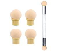 Cepillo de uñas ombré, cepillo de uñas de esponja, cepillos de arte de uñas con 4 cabezales de repuesto, accesorios de diseño de uñas de esponja de doble cabeza, para efecto degradado, herramienta de