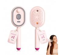 Cepillo De Vapor Eléctrico Para Cabello, Cepillo De Pelo Eléctrico Para Mujeres Con Spray De Agua, Masaje Con Cojín De Aire, Cepillo De Pelo Inalámbrico Anti-encrespamiento(Pink)