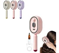 Cepillo De Vapor Eléctrico Para Cabello - Cepillo De Vapor Recargable Con Spray De Agua, Peine De Luz Antiestático Anti Encrespamiento, Para Viajes De Spa En Casa