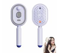 Cepillo De Vapor EléCtrico Para El Cabello,Herramienta Desenredante Recargable Con VibracióN Y Vaporizador,Herramienta PortáTil E InaláMbrica,Reduce El Frizz (morado)