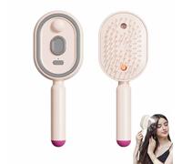 Cepillo De Vapor EléCtrico Para El Cabello,Herramienta Desenredante Recargable Con VibracióN Y Vaporizador,Herramienta PortáTil E InaláMbrica,Reduce El Frizz (rosa)