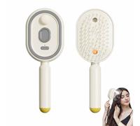 Cepillo De Vapor EléCtrico Para El Cabello,Herramienta Desenredante Recargable Con VibracióN Y Vaporizador,Herramienta PortáTil E InaláMbrica,Reduce El Frizz (beis)