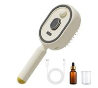 Cepillo de vapor eléctrico para el cabello, peine portátil recargable con cojín de aire de luz , cepillo inalámbrico antiencrespamiento, en casa, viajes, oficina, USB inalámbrico