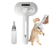 Cepillo De Vapor Para Gato - Cepillo Ergonómico Para El Aseo De Gato | Peine Portátil Para Mascotas Con Depósito De Gran Capacidad | Peine Depilatorio Con Spray Para Mascotas Para El Aseo (Bla-nco)