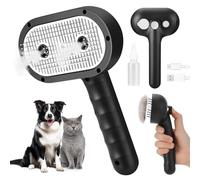 Cepillo de vapor para gatos para aseo y desprendimiento de pelo largo y corto, herramienta de eliminación de pelo y eliminación de pelo para perros y gatos, autolimpieza, 4 en 1, masajeador para