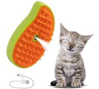 Cepillo de vapor para gatos para desprendimiento, peine de aseo vaporoso con spray antiestático para gatos y perros, peine suave para pelos enredados y sueltos, diseño ergonómico de cepillo de niebla