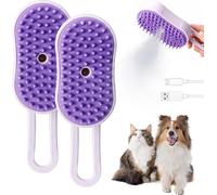 Cepillo de vapor para gatos y perros, 2025 Steamy Cat Brush, 3 en 1 cepillo para gatos Steamy recargable, cepillo para el cuidado de las mascotas para cabello largo corto