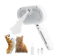 Cepillo de vapor para perro, cepillo de vapor Universe 4 en 1 con spray y desinfección UV, elimina sin esfuerzo el pelo suelto y la suciedad mientras masajea a tu mascota (blanco)