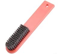 Cepillo de zapatos de cerdas suaves de mango largo para limpiar zapatos, ropa y paredes - Depurador ligero de plástico ABS con agujero para colgar, blanco (naranja)