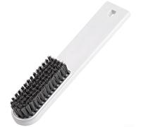 Cepillo de zapatos de cerdas suaves de mango largo para limpiar zapatos, ropa y paredes - Depurador ligero de plástico ABS con agujero para colgar, blanco (blanco)