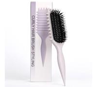 Cepillo Definidor De Rizos - Cepillo Pelo Rizado, Cepillo Curly Brush Enhance Bounce | Destangla El Cabello Ondulado/Rizado, Reduce Frizz - Diseño Ergonómico Para Todas Las Texturas (Beige, Rayas)