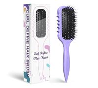 Cepillo definidor de rizos para cabello rizado, herramienta de desenredar y peinar para rizos naturales, cepillo versátil para todo tipo, ideal para definir y secar el cabello húmedo (morado)