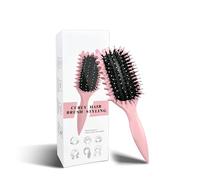 Cepillo Defnidor de Rizos Profesional, Cepillo Curly para Formar y Definir Rulos, Reduce Tirón, Frizz y Separación - Bordes Suaves - Unisex (Rosa, 24cm)
