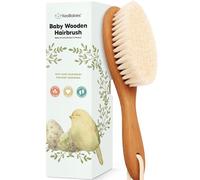 Cepillo del pelo del bebé - Cepillo del bebé con las cerdas suaves de la cabra, Cepillo del casquillo de la cuna, Producto perfecto del cuidado del cuero cabelludo para el bebé (Oval, Golden Oak)