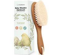 Cepillo del pelo del bebé - Cepillo del bebé con las cerdas suaves de la cabra, Cepillo del casquillo de la cuna, Producto perfecto del cuidado del cuero cabelludo para el bebé (Oval, Dark Walnut)