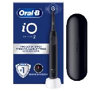 Oral-B iO 2 Cepillo de Dientes Eléctrico Negro Noche, 1 Cabezal, 1 Estuche De Viaje, 3 Modos De Cepillado, Sensor De Presión y Temporizador, Diseñado por Braun