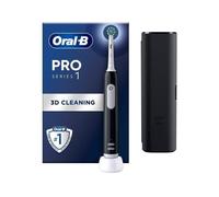 Oral-B Pro Series 1 cepillo de dientes eléctrico, negro, 1 cepillo de limpieza 3D, elimina la placa dental, 3 modos de cepillo, temporizador, 1 funda de viaje, recargable