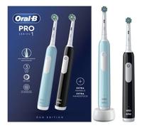 Oral-B Pro 1 PRO1CRSDUO cepillo eléctrico para dientes Adulto Cepillo dental oscilante Negro, Turquesa, Blanco