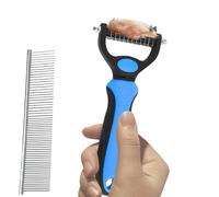 Cepillo Depilatorio Para Mascotas,Peine Desenredante De Doble Cara, Cepillo De Cuidado Recto Con Dientes densos Y Antos,Herramienta Profesional De Belleza Mascota Para Desenredar El Cabello Enmerilado