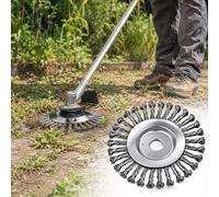 Cepillo Desbrozador de Alambre de Acero para AL-KO BC 400 B, Rueda de Alambre Trenzado con Disco Metálico para Hierba y Limpieza de Jardín