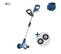 Scheppach Cepillo para malas hierbas con batería C-FR100-X con función telescópica, diámetro del cepillo: 115 mm, brazo guía 93-123 cm, velocidad de rotación 1200 min-1, serie IXES de 20 V, con