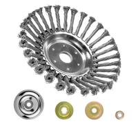 Cepillo Desbrozadora, 200mm x 25mm Cepillo de Malezas para Desmalezadora, Accesorios de Desbrozadora de Rueda Alambre Acero para Limpieza de Malezas Musgo