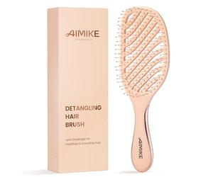 Cepillo desenredante AIMIKE Rose Luxe, cepillo desenredante ventilado sin dolor con cerdas FlexGlide ultrasuaves,cepillo para cabello húmedo y seco para mujeres, niñas y niños