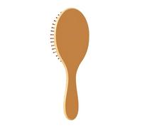 Cepillo desenredante de bronce para todo tipo de cabello, para adultos y niños, cepillo de madera