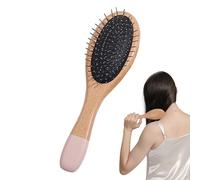 Cepillo desenredante de madera: peine de suave, herramienta flexible para melena, ayudante de mechón sedoso, paleta de agarre natural, accesorio cómodo para el cabello | Ideal para una preparaci