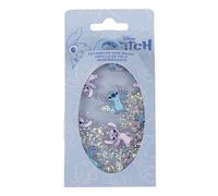 ARTESANÍA CERDÁ Cepillo desenredante Disney Stitch ovalado azul con purpurina líquida estampado