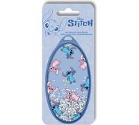 Cepillo desenredante Disney Stitch, diseño ovalado azul con purpurina líquida en movimiento y estampado del simpático extraterrestre