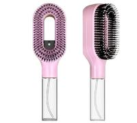 Cepillo desenredante manual no eléctrico 2 en 1 con spray Mister integrado, cepillo desenredante húmedo y seco para cabello rizado, ondulado y liso, cepillo antiencrespamiento sin enredos, depósito de