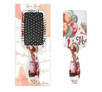 Cepillo desenredante para cabello húmedo y seco, camión rojo acuarela con globo de pavo, peines de cojín de aire para mujeres, hombres, niños, niñas, niños, cepillo de masaje para cabello rizado o