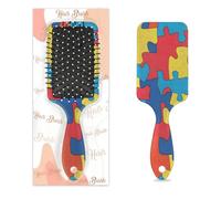 Cepillo desenredante para cabello húmedo y seco, colorido rompecabezas con cojín de aire para mujeres, hombres, niños, niñas, niños, cepillo de masaje para cabello rizado o liso