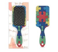 Cepillo desenredante para cabello húmedo y seco, colorido rompecabezas con cojín de aire para mujeres, hombres, niños, niñas, niños, cepillo de masaje para cabello rizado o liso