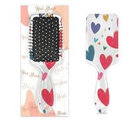 Cepillo desenredante para cabello húmedo y seco, coloridos corazones de amor, temática del día de San Valentín, peines con cojín de aire para mujeres, hombres, niños, niñas, niños, cepillo de masaje