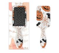 Cepillo desenredante para cabello húmedo y seco, diseño de murciélago, calabaza, araña, murciélago, peines de cojín de aire para mujeres, hombres, niños y niñas, cepillo de masaje para cabello rizado