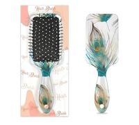 Cepillo desenredante para cabello húmedo y seco, hermosas plumas de pavo real, diseño artístico colorido, peines con cojín de aire para mujeres, hombres, niños, niñas, niños, cepillo de masaje para