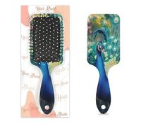 Cepillo desenredante para cabello húmedo y seco, peines de cojín de aire de plumaje vibrante de pavo real para mujeres, hombres, niños y niñas, cepillo de masaje para cabello rizado o liso