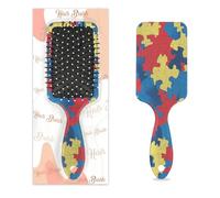 Cepillo desenredante para cabello húmedo y seco, rompecabezas colorido abstracto con imagen de rompecabezas de aire para mujeres, hombres, niños, niñas, niños, cepillo de masaje para cabello rizado o