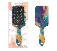 Cepillo desenredante para cabello húmedo y seco, teñido con tinta morada, amarilla y verde, peines de cojín de aire para mujeres, hombres, niños, niñas, niños, cepillo de masaje para cabello rizado o