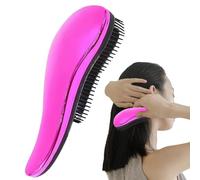 Cepillo desenredante para cabello rizado, cepillo desenredador - Peine portátil con mango largo, antienredos, cepillo desenredador de pelo de viaje, masaje del cabelludo para adultos y niños