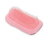 Cepillo desenredante portátil, galvanizado, peine, masaje, pelo liso, cepillo, herramientas de peluquería para salón y uso doméstico (plateado)