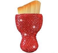 Cepillo detallado de diamantes de imitación para mantenimiento de ventilación automotriz y limpieza de grietas interiores con manejo suave (rojo)